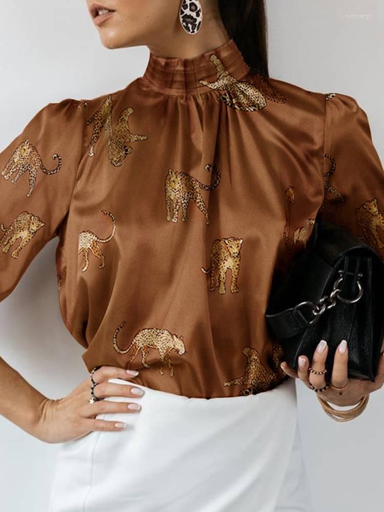Women's Blouses Celmia Fashion Satin Shirt Women Tiger Printed Blouse 2023 Autumn Stand Collar Casual Tunic Top Elegant Party Blusas, Green
Women's Blouses Celmia Fashion Satin Shirt Women Tiger Printed Blouse 2023 Autumn Stand Collar Casual Tunic Top Elegant Party Blusas, Green