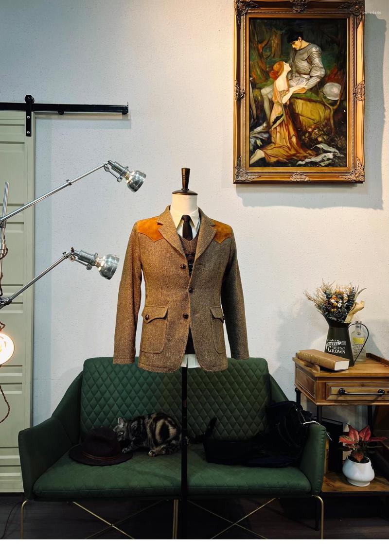 Men's Suits Tailor Brando Korean 50% Wool Herringbone Tweed & Ltalian Montebello Cowhide American Retro Suit
Men's Suits Tailor Brando Korean 50% Wool Herringbone Tweed & Ltalian Montebello Cowhide American Retro Suit