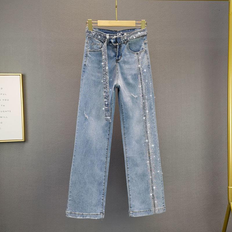 Women's Jeans Shine Diamond Women Autumn Winter 2023 Vintage High Waist Solid Wide Leg Ankle Length Flare Female Clothing Top Quality, Blue
Women's Jeans Shine Diamond Women Autumn Winter 2023 Vintage High Waist Solid Wide Leg Ankle Length Flare Female Clothing Top Quality, Blue