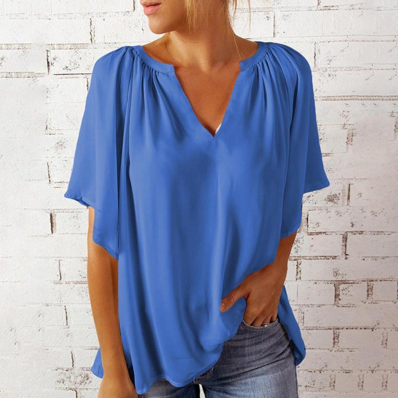 Women' Blouses Summer Women Blouse Pleats Half Sleeve V Neck Elegant Chiffon Folds Top Female Loose Pullover T Shirt For Daily Wear, White
Women' Blouses Summer Women Blouse Pleats Half Sleeve V Neck Elegant Chiffon Folds Top Female Loose Pullover T Shirt For Daily Wear, White
