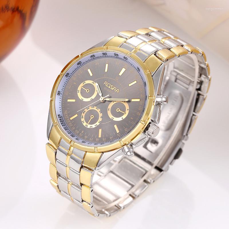 Wristwatches ROSRA Fashion Gold Watches Men Stainless Steel Business Quartz Watch Orologio Uomo Hour Clock Montre Homme Relogio Masculino
Wristwatches ROSRA Fashion Gold Watches Men Stainless Steel Business Quartz Watch Orologio Uomo Hour Clock Montre Homme Relogio Masculino