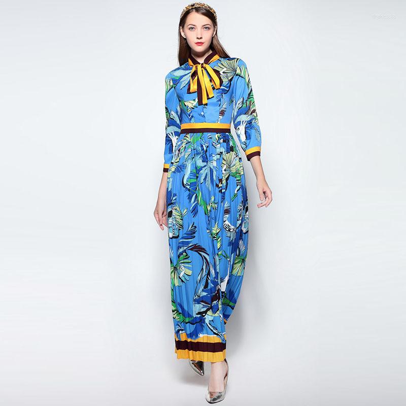Casual Dresses -2xl High-quality 2023 Spring Runway Stand-up Bow Long-sleeved Dress Floral Print Pleated Elegant Temperament Women, Blue
Casual Dresses -2xl High-quality 2023 Spring Runway Stand-up Bow Long-sleeved Dress Floral Print Pleated Elegant Temperament Women, Blue