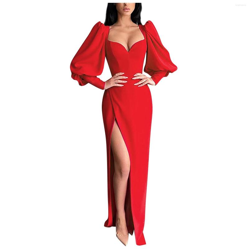 Casual Dresses Temperament Chest Showing Bubble Sleeve High Waist Wedding Dress Long Style Lady Party Evening Elegant Luxury Outfits, Red
Casual Dresses Temperament Chest Showing Bubble Sleeve High Waist Wedding Dress Long Style Lady Party Evening Elegant Luxury Outfits, Red