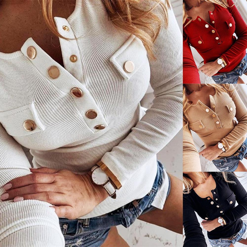 Women's Blouses Shirts Spring Autumn Fashion Sexy Women Long Sleeve Solid Color Button-s Ribbed Slim Low-cut Blouse -5XL woman cloth 230316, White
Women's Blouses Shirts Spring Autumn Fashion Sexy Women Long Sleeve Solid Color Button-s Ribbed Slim Low-cut Blouse -5XL woman cloth 230316, White