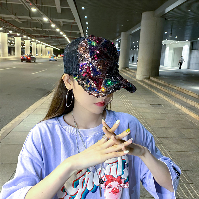New spring and summer day hat female casual all-match Korean version of net hat thin style cap ins sequin baseball cap, Customize
New spring and summer day hat female casual all-match Korean version of net hat thin style cap ins sequin baseball cap, Customize