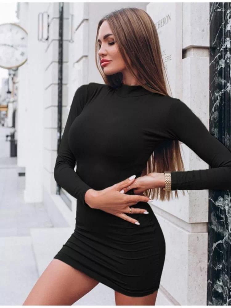 Casual Dresses Sexy Solid Color Turtleneck Skinny Mini Dress Women Fall Keep Warm Long Sleeve Slim, Black
Casual Dresses Sexy Solid Color Turtleneck Skinny Mini Dress Women Fall Keep Warm Long Sleeve Slim, Black