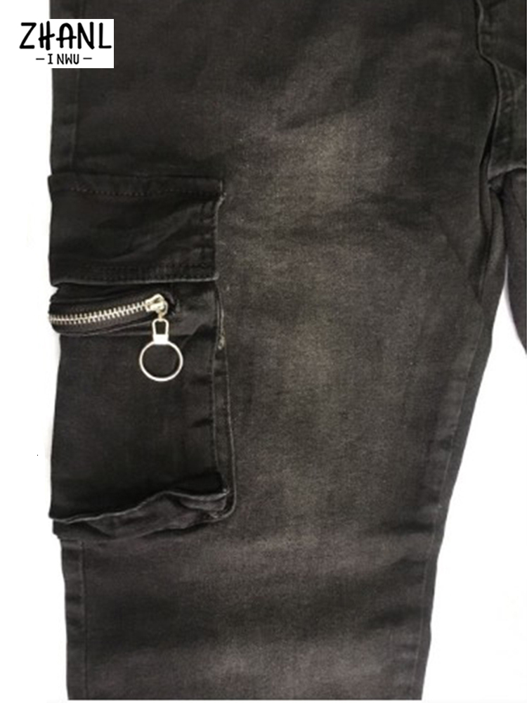 Men's Jeans Men's Jeans Slim Stretch Jeans Men's Casual Fashion Blue Multi-Pocket Travel Jeans Street Work Hip Hop Straight Cut Pants 2