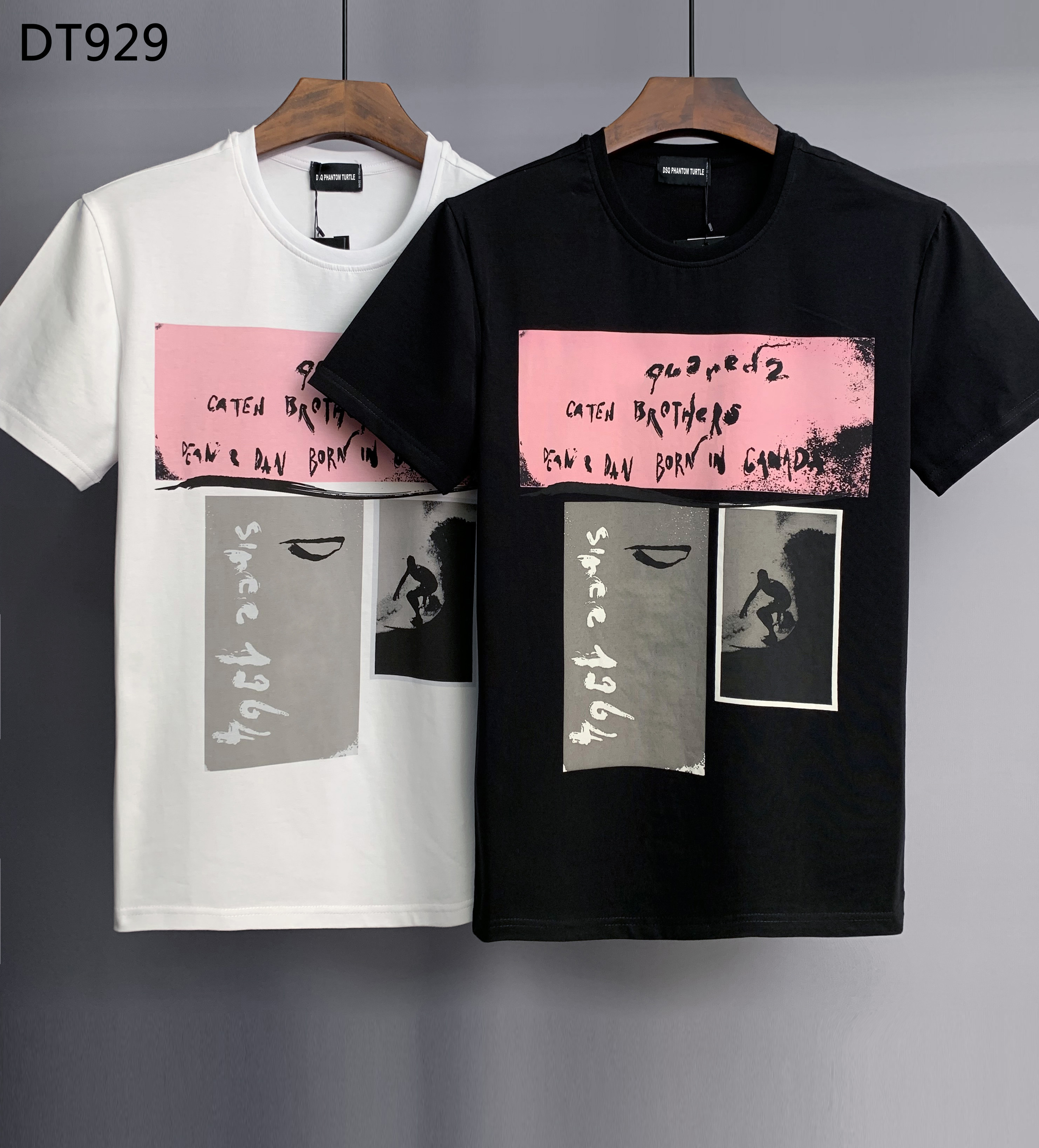 DSQ PHANTOM TURTLE Hommes T-Shirts Hommes Designer T-shirts Noir Blanc Dos Cool T-shirt Hommes D'été Italien Mode Casual Rue T-shirt Tops Plus La