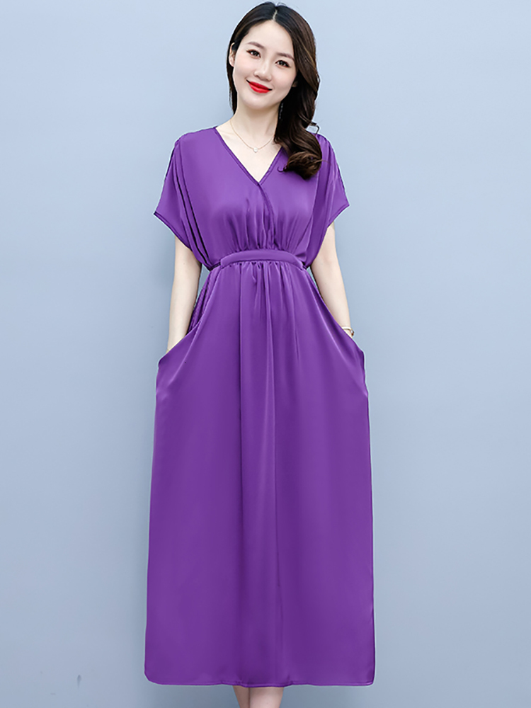 Casual Dresses Summer Casual Satin Bodycon Midi Robe Women Chic Prom Party V-Neck Sexy Night Dress Fashion Elegant Solid Beach Long Dress 230316