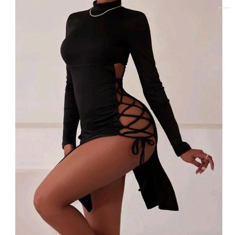 Casual Dresses Wepbel Long Sleeve Cross Rope Dress Women Solid Color O-neck Skinny High Waist Bodycon Hollow Out Clubparty Wear Mini, Black
Casual Dresses Wepbel Long Sleeve Cross Rope Dress Women Solid Color O-neck Skinny High Waist Bodycon Hollow Out Clubparty Wear Mini, Black