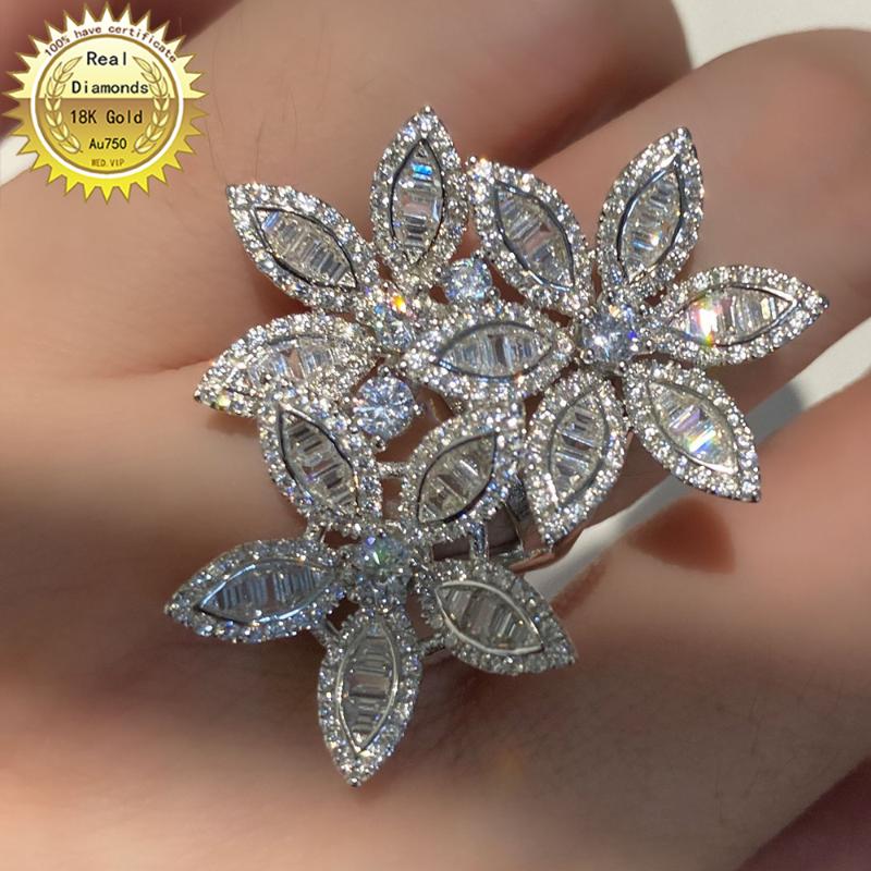 Cluster Rings 18k White Gold 2ct Natural Real Diamond Ring Flower Engagement&Wedding Jewellery Classic TrendyCluster
Cluster Rings 18k White Gold 2ct Natural Real Diamond Ring Flower Engagement&Wedding Jewellery Classic TrendyCluster
