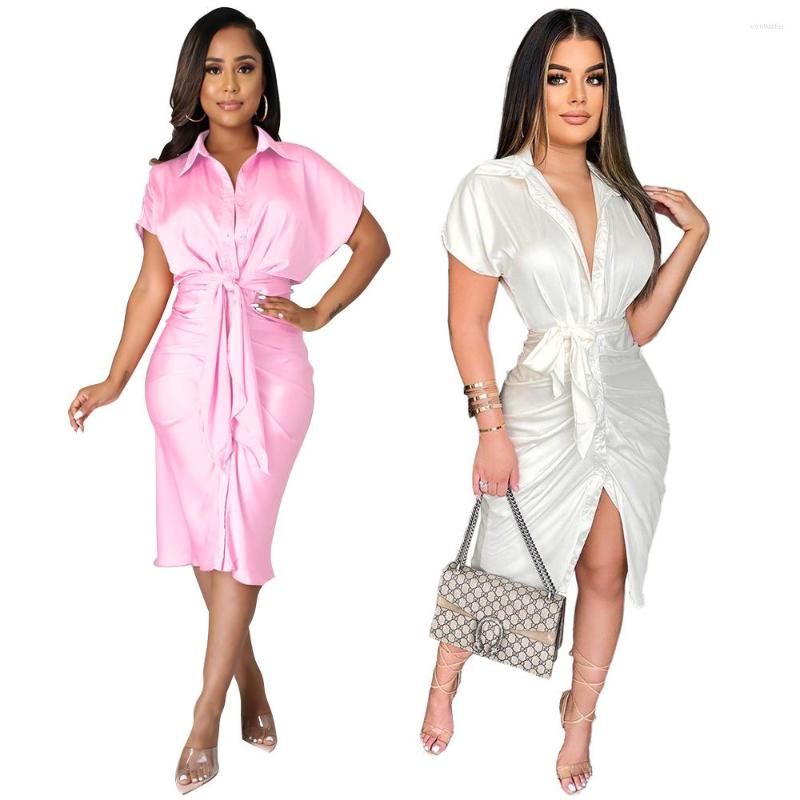 Casual Dresses 2023 Summer Women Dress Turn Down Collar Short Sleeve Solid Color Bandage Shirt Button Evening Party Midi Bodycon -2XL, Pink
Casual Dresses 2023 Summer Women Dress Turn Down Collar Short Sleeve Solid Color Bandage Shirt Button Evening Party Midi Bodycon -2XL, Pink
