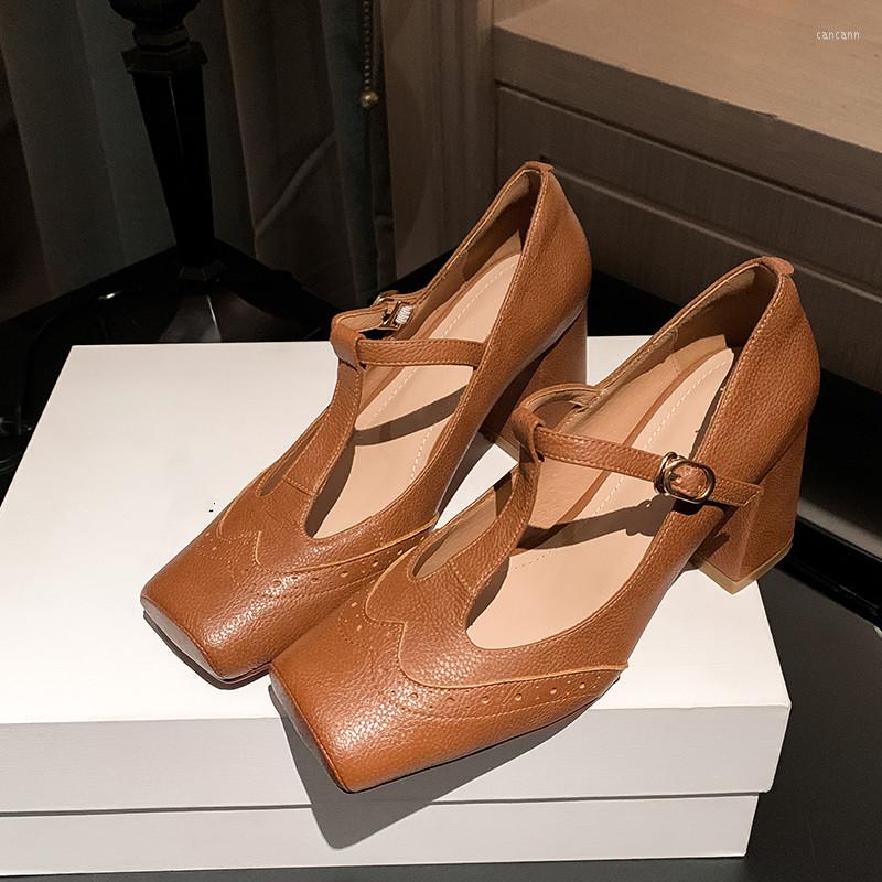 Dress Shoes MKKHOU Fashion Pumps High Quality Leather Square Toe T Belt Carved Vintage MaryJane Thick Heel Women, Brown
Dress Shoes MKKHOU Fashion Pumps High Quality Leather Square Toe T Belt Carved Vintage MaryJane Thick Heel Women, Brown