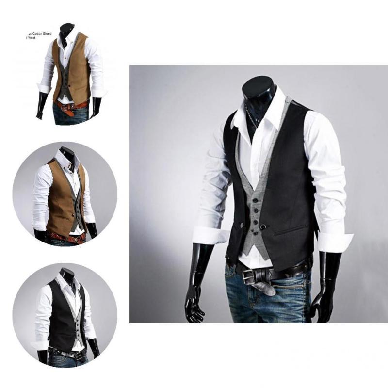Men's Suits & Blazers Classic Formal Waistcoat Slim Fit Soft Texture Fake Two Piece Gentlemen Suit Vest, Black
Men's Suits & Blazers Classic Formal Waistcoat Slim Fit Soft Texture Fake Two Piece Gentlemen Suit Vest, Black