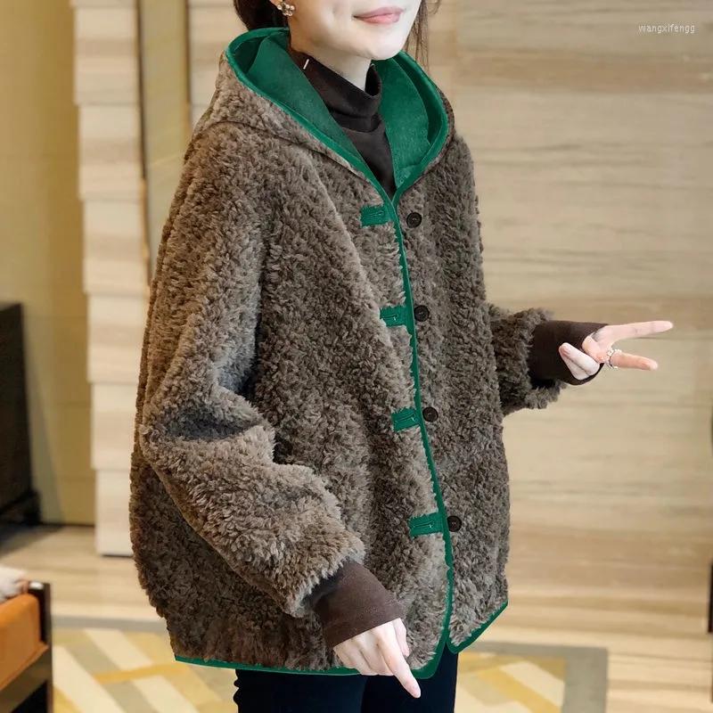 Women's Jackets Lamb Wool Short Jacket Women Fashion Loose Hooded Outerwear Autumn Winter 2023 Harajuku Patchwork Button Casual Female Coat, Coffee
Women's Jackets Lamb Wool Short Jacket Women Fashion Loose Hooded Outerwear Autumn Winter 2023 Harajuku Patchwork Button Casual Female Coat, Coffee
