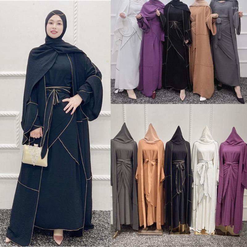 Ethnic Clothing 4 Piece Abaya Set Open Kimono Cardigan Hijab Dress Wrap Tie Skirt Dubai Kaftan Jalabiya Muslim Islamic Turkish Modest Robe
Ethnic Clothing 4 Piece Abaya Set Open Kimono Cardigan Hijab Dress Wrap Tie Skirt Dubai Kaftan Jalabiya Muslim Islamic Turkish Modest Robe
