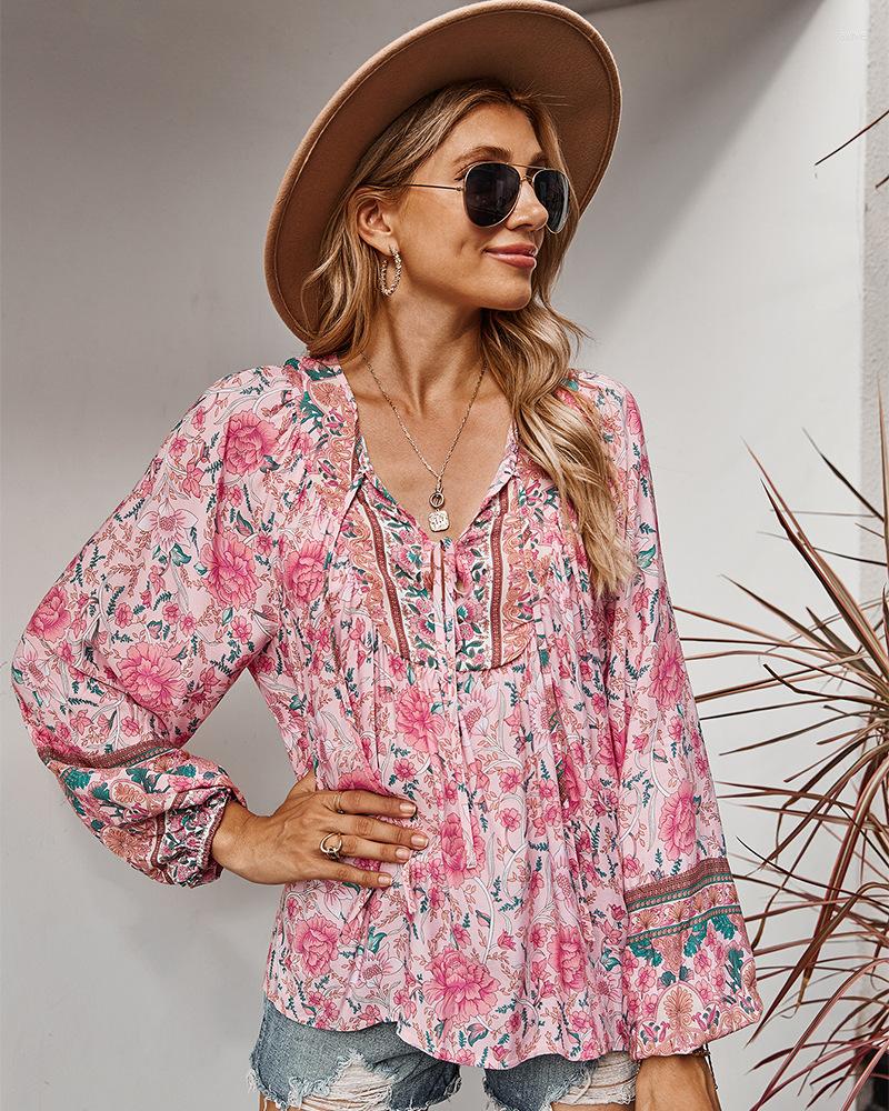 Women's Blouses OUSLEE Summer Women Long Sleeve Pink Floral Print Boho Shirts Blusas Mujer De Moda Spring 2023 Tops Fashion, Blue
Women's Blouses OUSLEE Summer Women Long Sleeve Pink Floral Print Boho Shirts Blusas Mujer De Moda Spring 2023 Tops Fashion, Blue