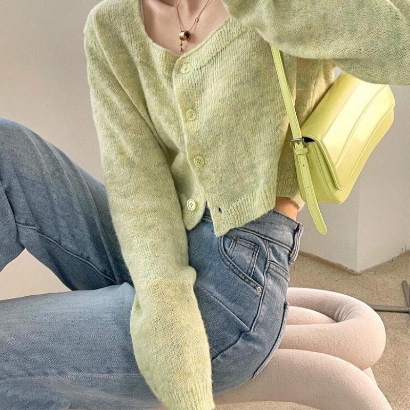 Women' Knits & Tees Cardigans Solid Casual Women Square Collar Long Sleeve Autumn Sweater Knitting Ladies Short Tops KoreanWomen, Green
Women' Knits & Tees Cardigans Solid Casual Women Square Collar Long Sleeve Autumn Sweater Knitting Ladies Short Tops KoreanWomen, Green