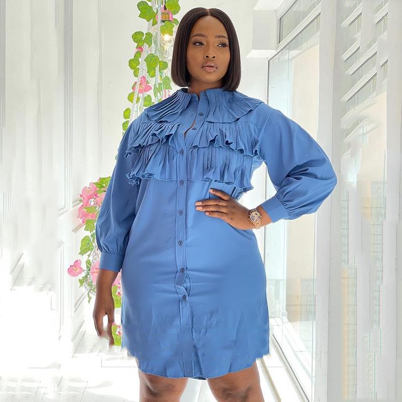 Casual Dresses TSXT 2023 African Style Women Solid 2-color Single Breasted Shirt Dress Lady O-neck Full Sleeve Ruffles Loose, Black
Casual Dresses TSXT 2023 African Style Women Solid 2-color Single Breasted Shirt Dress Lady O-neck Full Sleeve Ruffles Loose, Black
