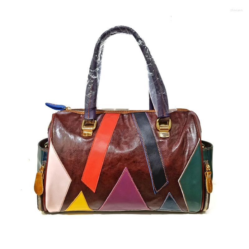 Evening Bags Bag Women's European And American Leather Boston Fashion Casual Patchwork Handbag Shoulder Pillow, Multicolor
Evening Bags Bag Women's European And American Leather Boston Fashion Casual Patchwork Handbag Shoulder Pillow, Multicolor
