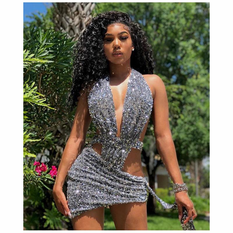 Casual Dresses Summer Women Sexy European And American Nightclub Party Neck Hollow-out Beaded Mini Short DressCasual, Light grey
Casual Dresses Summer Women Sexy European And American Nightclub Party Neck Hollow-out Beaded Mini Short DressCasual, Light grey