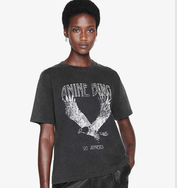 2023 Anine Bing Niche Eagle Print t Shirt Fried Snowflake Color Washing Designer Tee Women Black Short-sleeved T-shirt Tops Polos, Dark gray
2023 Anine Bing Niche Eagle Print t Shirt Fried Snowflake Color Washing Designer Tee Women Black Short-sleeved T-shirt Tops Polos, Dark gray