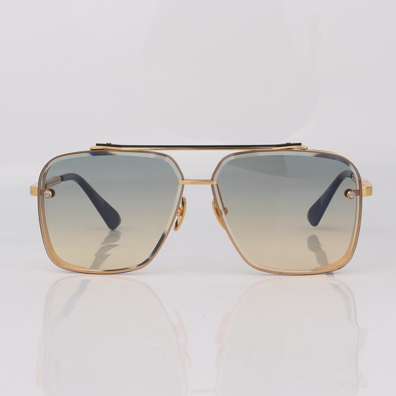 Sunglasses Gold Metal Frame For Men Double Bar Fashion Square Women SunglassesSunglasses