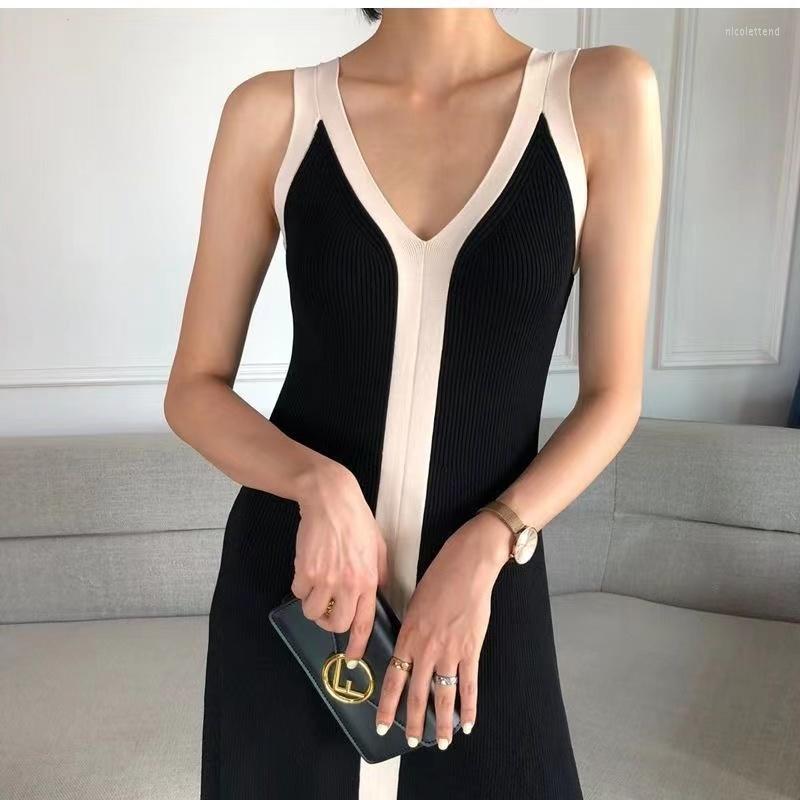 Casual Dresses Fashion Women V-neck Maxi Dress Sexy Sling Sleeveless Knitted Long Sweater Female, Black
Casual Dresses Fashion Women V-neck Maxi Dress Sexy Sling Sleeveless Knitted Long Sweater Female, Black
