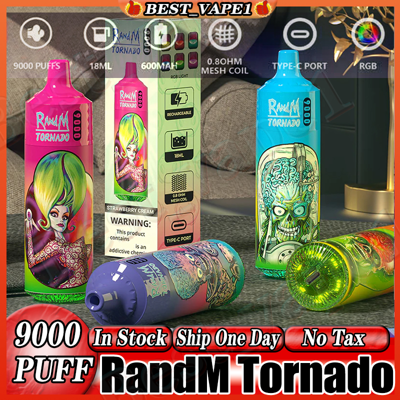 Original RandM Tornado 9000 Puffs Disposable E Cigarettes 0.8ohm Mesh Coil 18ml Pod Battery Rechargeable Electronic Cigs 9K 0% 2% 3% 5% Vape Pen 24 Flavors Avaible
Original RandM Tornado 9000 Puffs Disposable E Cigarettes 0.8ohm Mesh Coil 18ml Pod Battery Rechargeable Electronic Cigs 9K 0% 2% 3% 5% Vape Pen 24 Flavors Avaible