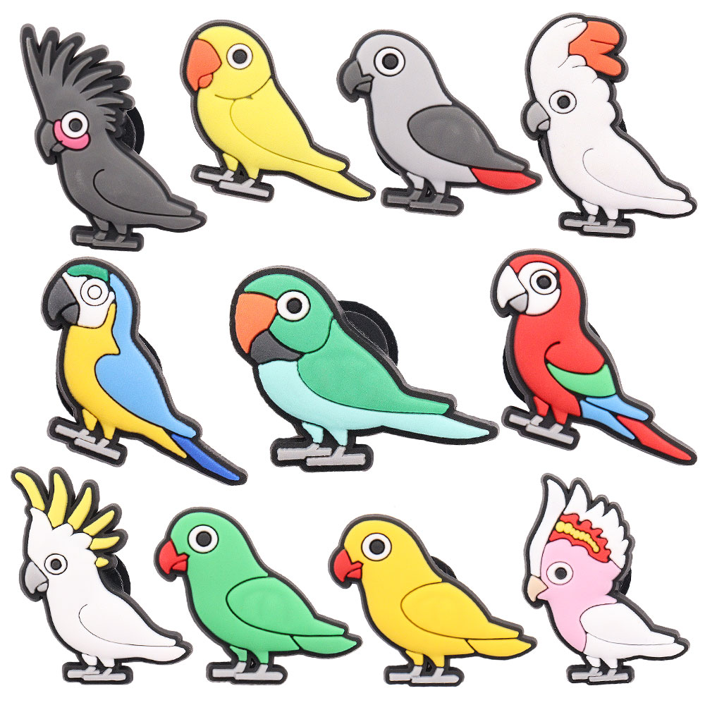 Wholesale 100Pcs Parrots Birds PVC Shoe Designer Accessories Kids Buckle For Backpack Croc Jibz Button Clog Party Gifts
Wholesale 100Pcs Parrots Birds PVC Shoe Designer Accessories Kids Buckle For Backpack Croc Jibz Button Clog Party Gifts