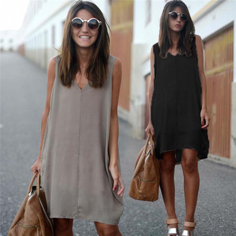 Casual Dresses Women V-neck Tank Mini Summer Solid Sleeveless Loose Dress Beach A-line Sundress Vestidos, White
Casual Dresses Women V-neck Tank Mini Summer Solid Sleeveless Loose Dress Beach A-line Sundress Vestidos, White