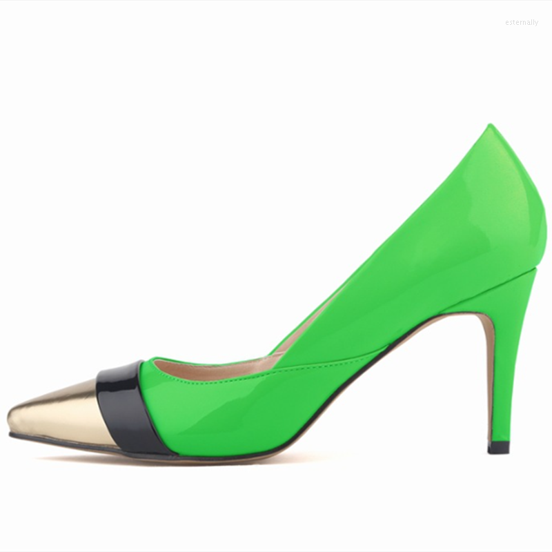 Dress Shoes Women Sewing Patchwork Tacons Gold Black 7cm Heels Pointy Toe Fashionable Sapatenis De Mujer Pumps Green Blue 35-42 25.5cm, Green gold 7cm
Dress Shoes Women Sewing Patchwork Tacons Gold Black 7cm Heels Pointy Toe Fashionable Sapatenis De Mujer Pumps Green Blue 35-42 25.5cm, Green gold 7cm