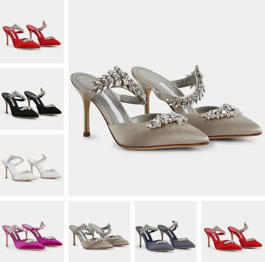 Top Luxury Lurum Mules Sandals Satin Crystal Embellished Stiletto High Heel Pointed Toe Sandals Shoes Wedding Party Lady Slipper EU35-43
Top Luxury Lurum Mules Sandals Satin Crystal Embellished Stiletto High Heel Pointed Toe Sandals Shoes Wedding Party Lady Slipper EU35-43