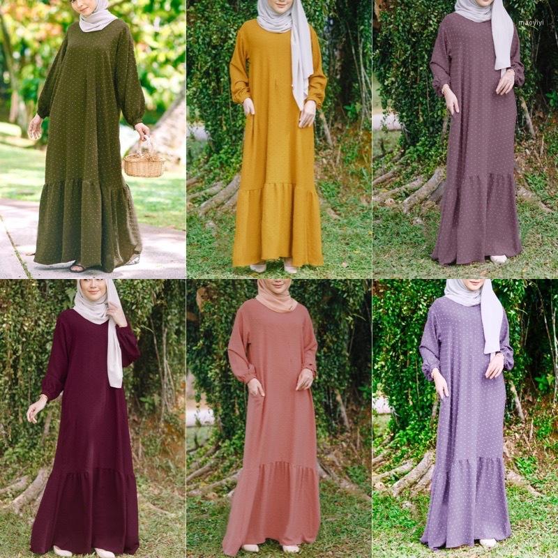 Ethnic Clothing Long Sleeve O-Neck Flower Collar Islamic Kaftan Robe Spring Women Muslim Islam Solid Dress Elegant Casual Loose Sundress
Ethnic Clothing Long Sleeve O-Neck Flower Collar Islamic Kaftan Robe Spring Women Muslim Islam Solid Dress Elegant Casual Loose Sundress