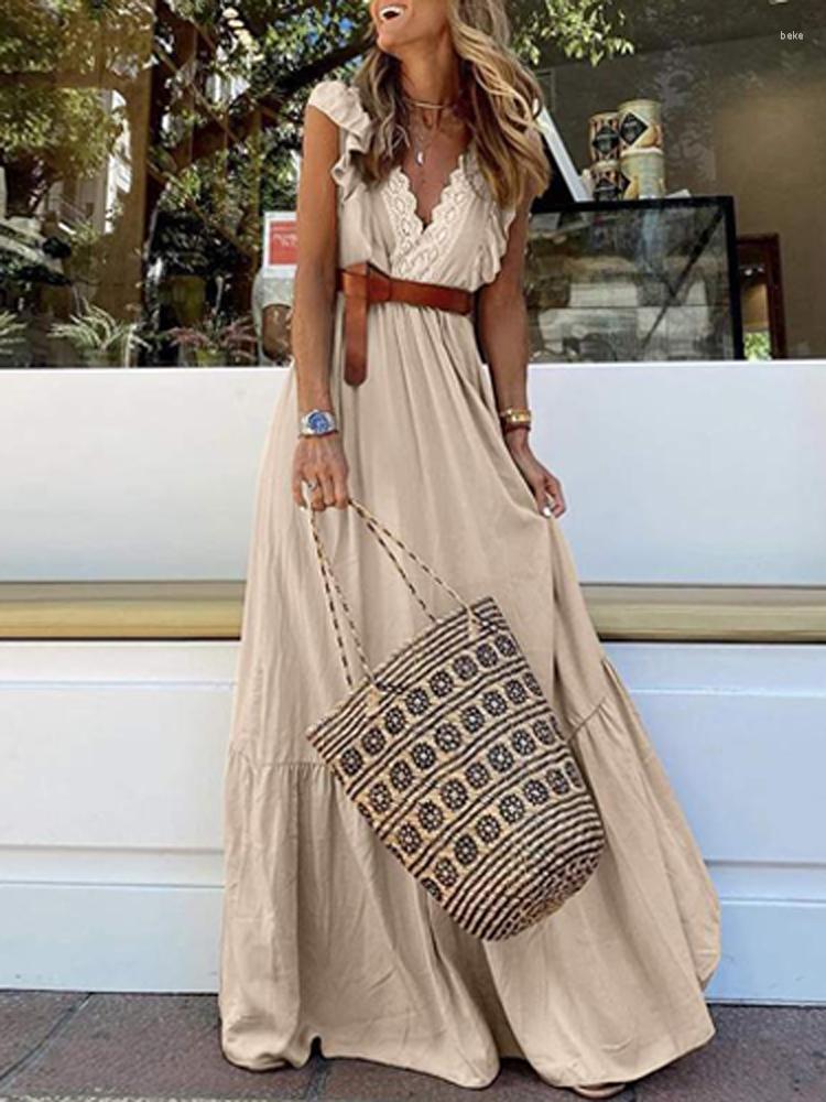 Casual Dresses Sexy Lace V Neck Loose Hem Dress Fashion Summer Butterfly Sleeve Pleated Beach Women Solid Holiday Bohemian Robe, 02 black
Casual Dresses Sexy Lace V Neck Loose Hem Dress Fashion Summer Butterfly Sleeve Pleated Beach Women Solid Holiday Bohemian Robe, 02 black