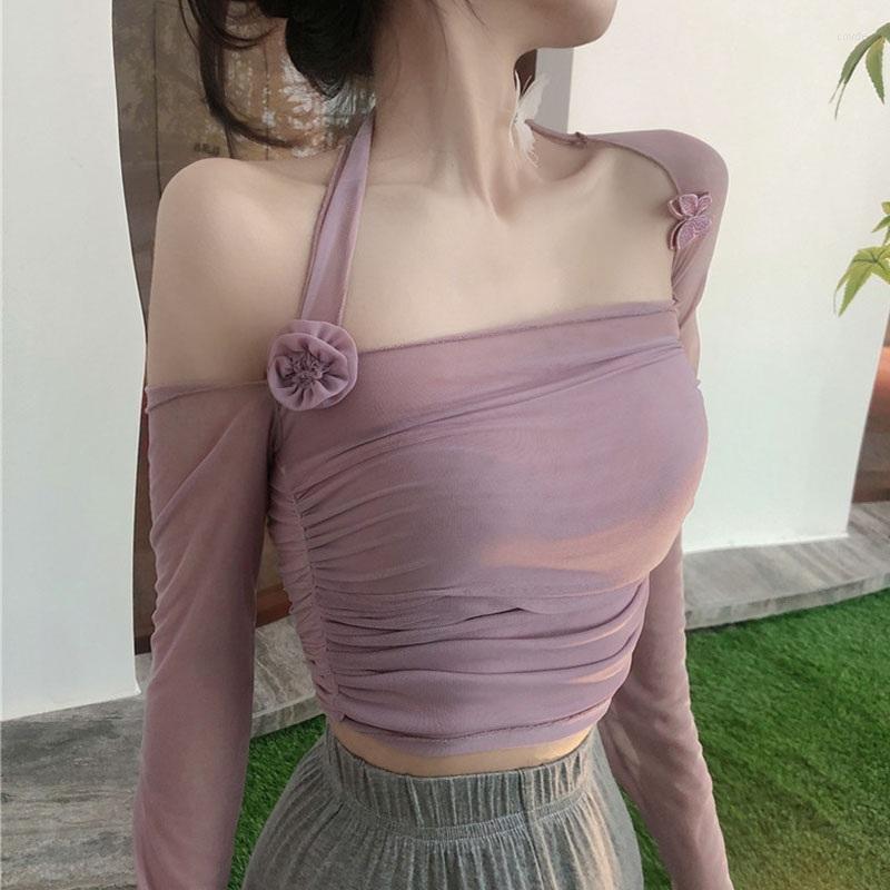 Women's T Shirts One-Shoulder Slash Neck T-shirt Autumn Women's Long-Sleeved Sun Protection Slim-Fit Short Thin Mesh Gentle Sexy
Women's T Shirts One-Shoulder Slash Neck T-shirt Autumn Women's Long-Sleeved Sun Protection Slim-Fit Short Thin Mesh Gentle Sexy