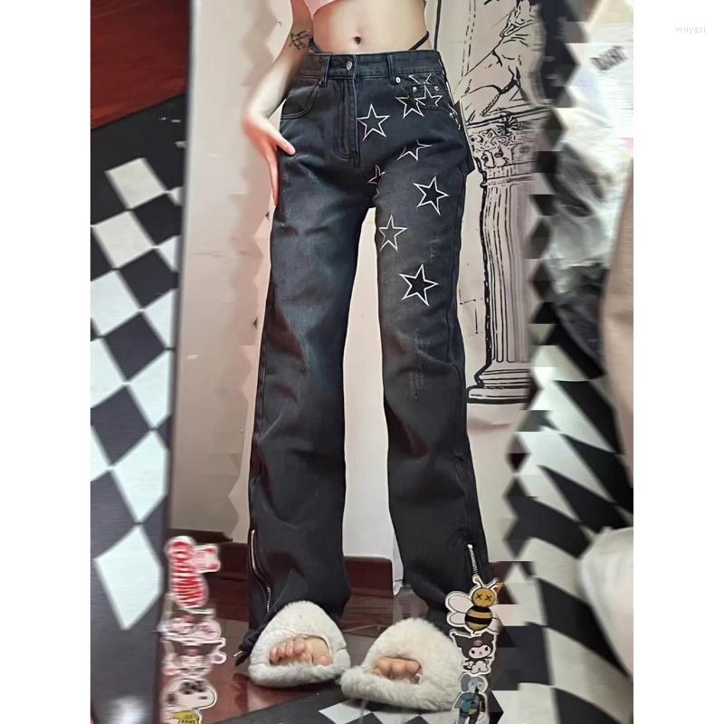 Women' Jeans Retro High Street Star Embroidery Women Straight Loose Casual Spring Autumn 2023 Denim Pants Y2K Chic Aesthetic Trousers, Black
Women' Jeans Retro High Street Star Embroidery Women Straight Loose Casual Spring Autumn 2023 Denim Pants Y2K Chic Aesthetic Trousers, Black