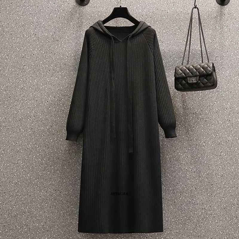 Casual Dresses Big Size 6XL 150KG Spring Dress With Hooded Women Long Sleeve Long Dress Casual Vintage Large Loose Vestidos 230316