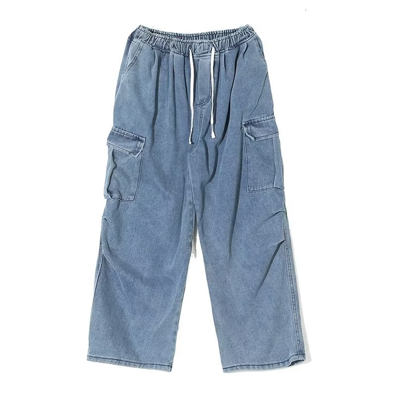 Men's Jeans Men's jeans Cargo Pants Streetwear Hip Hop Cargo Pants Cotton Denim Trousers Casual Elastic Men Baggy Harem Jean Trousers 230316