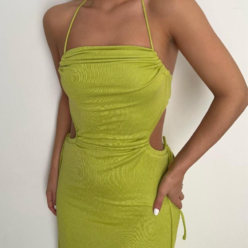 Casual Dresses Green Maxi Dress Women Sexy Halter Cut Out Bodycon Summer Elegant Backless Long Club Party Sleeveless Outfits 2023
Casual Dresses Green Maxi Dress Women Sexy Halter Cut Out Bodycon Summer Elegant Backless Long Club Party Sleeveless Outfits 2023