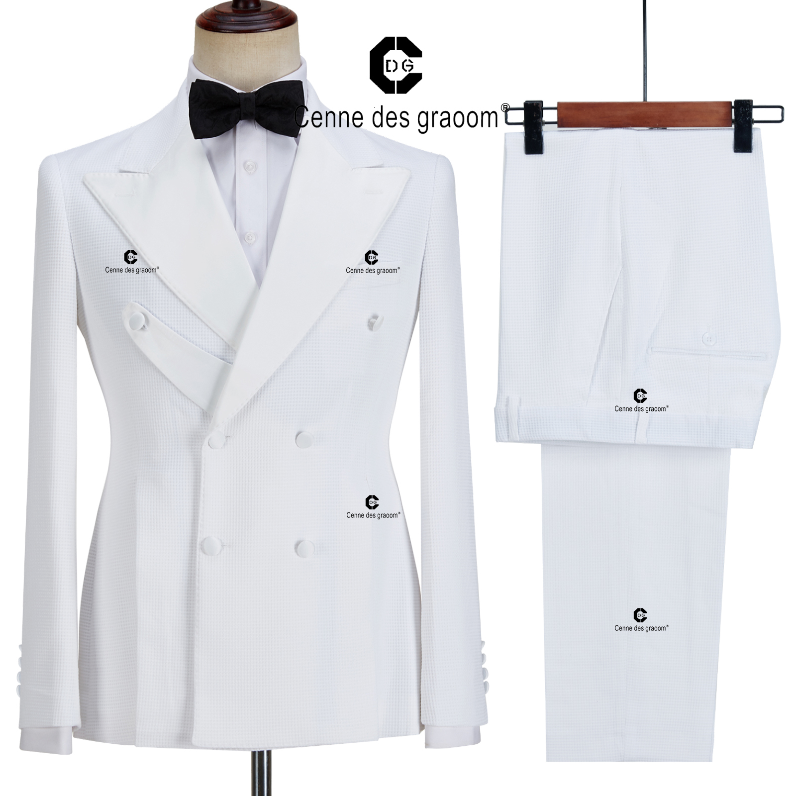 Men's Suits Blazers Cenne Des Graoom Tuxedo Suits For Men White Double Breasted Jacket Blazer Pants 2 Pieces Set Wedding Luxury Groom Party 230316
Men's Suits Blazers Cenne Des Graoom Tuxedo Suits For Men White Double Breasted Jacket Blazer Pants 2 Pieces Set Wedding Luxury Groom Party 230316