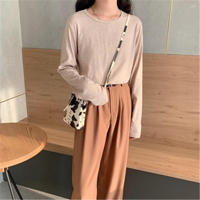 Women's T Shirts Korean Fall Long Sleeve Pure College Friend Girls Tops Leisure Clothing Ladies Tees Spring Autumn Vintage T-shirts Women, Khaki
Women's T Shirts Korean Fall Long Sleeve Pure College Friend Girls Tops Leisure Clothing Ladies Tees Spring Autumn Vintage T-shirts Women, Khaki