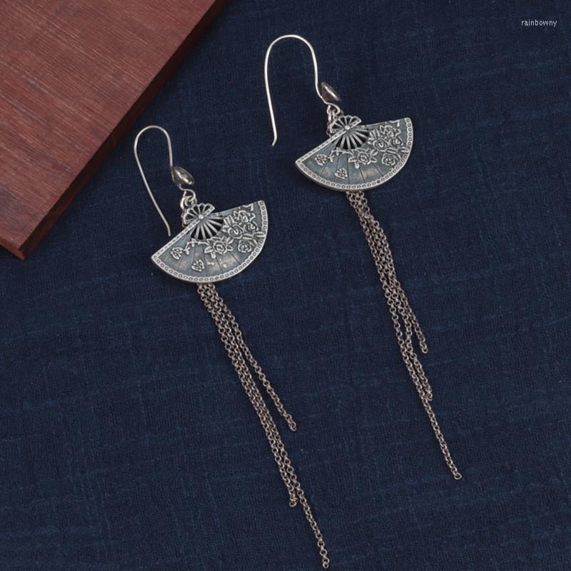 Dangle Earrings Retro 925 Sterling Silver Fan Tassel Christmas Jewelry Ethnic Long Hanging Women Accessories Gifts 
Dangle Earrings Retro 925 Sterling Silver Fan Tassel Christmas Jewelry Ethnic Long Hanging Women Accessories Gifts