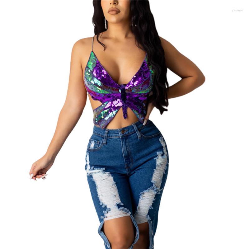 Women' Tanks Streetwear Summer Cropped Top Women Sleeveless Sequins Butterfly Sexy Party Camis Tank Clothing Holiday, Purple
Women' Tanks Streetwear Summer Cropped Top Women Sleeveless Sequins Butterfly Sexy Party Camis Tank Clothing Holiday, Purple