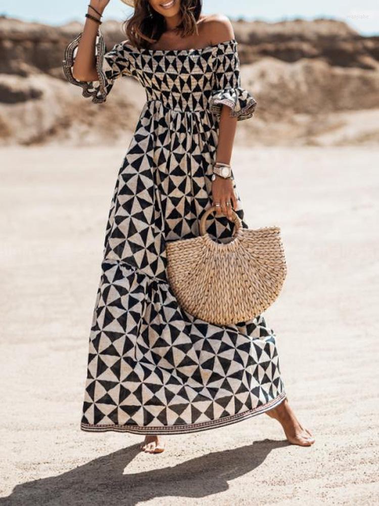 Casual Dresses Lady One Shoulder Loose Bohemian Dress Fashion Flared Sleeve Hem Party Vintage Graphic Print Folds Waist Desert Maxi, 01 black
Casual Dresses Lady One Shoulder Loose Bohemian Dress Fashion Flared Sleeve Hem Party Vintage Graphic Print Folds Waist Desert Maxi, 01 black