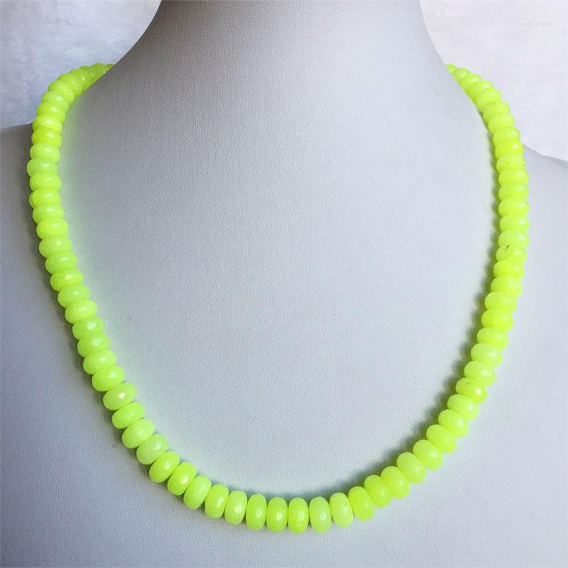 Chains Fluorescent Green 5 8MM Faceted Natural Stone Necklace Women's Statement Collier Beauty And Beast Jewelry Lovers Gifts
Chains Fluorescent Green 5 8MM Faceted Natural Stone Necklace Women's Statement Collier Beauty And Beast Jewelry Lovers Gifts