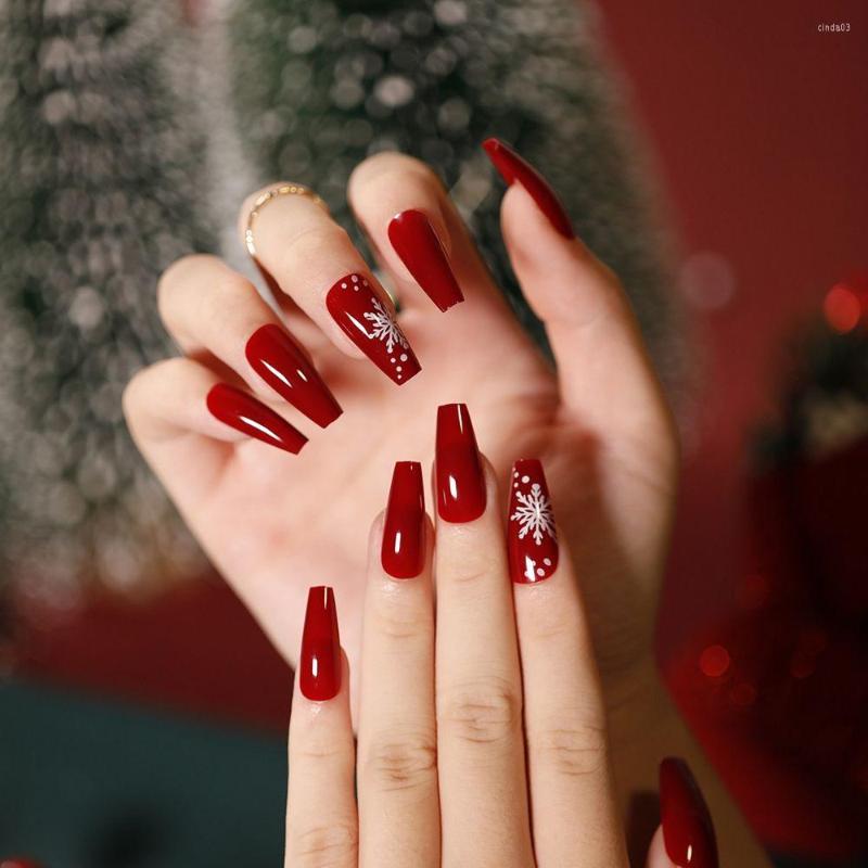 False Nails 24pcs Christmas Snowflake Long Coffin Ballerina Press On Glitter Fake Artificial Manicure Tool, 04
False Nails 24pcs Christmas Snowflake Long Coffin Ballerina Press On Glitter Fake Artificial Manicure Tool, 04
