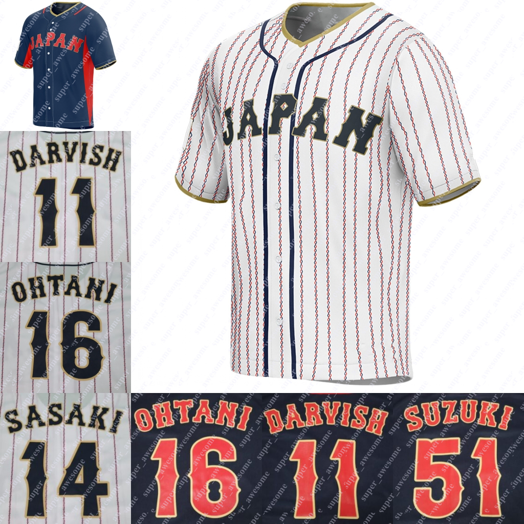 2023 Japan Baseball Jersey Lars Nootbaar Shohei Ohtani Yu Darvish Masataka Yoshida Munetaka Murakami Roki Sasaki Kazuma Okamoto Yoshinobu Yamamoto Ichiro Suzuki, Navy 2023
2023 Japan Baseball Jersey Lars Nootbaar Shohei Ohtani Yu Darvish Masataka Yoshida Munetaka Murakami Roki Sasaki Kazuma Okamoto Yoshinobu Yamamoto Ichiro Suzuki, Navy 2023