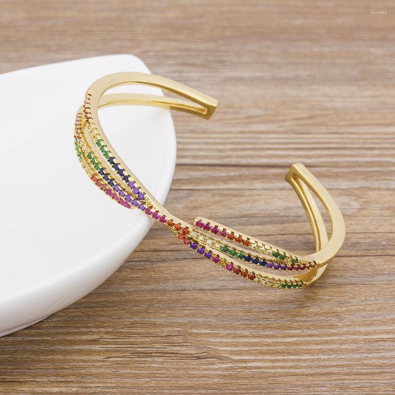 Bangle AIBEF Top Quality Gold Copper Cuff Colorful Cubic Zirconia Opening Adjustable Design Bracelet Fashion Women Party Jewelry
Bangle AIBEF Top Quality Gold Copper Cuff Colorful Cubic Zirconia Opening Adjustable Design Bracelet Fashion Women Party Jewelry