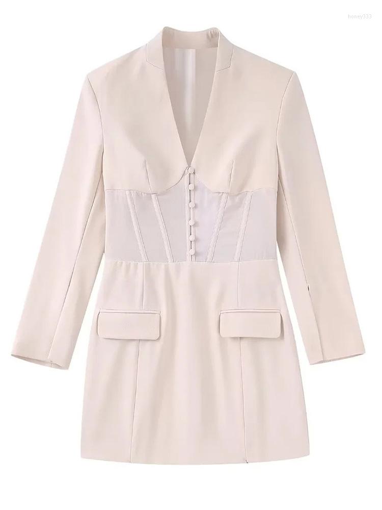 Casual Dresses Xikom Women Fashion Corset Mini Blazer Dress Vintage Long Sleeves Female Splicing Elegant Vestidos Mujer, Beige
Casual Dresses Xikom Women Fashion Corset Mini Blazer Dress Vintage Long Sleeves Female Splicing Elegant Vestidos Mujer, Beige